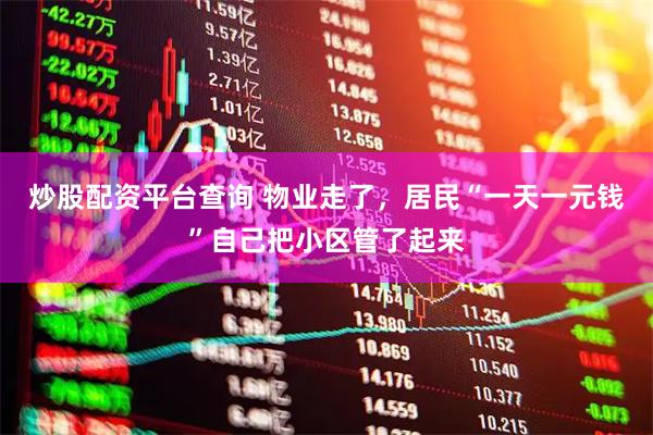炒股配资平台查询 物业走了，居民“一天一元钱”自己把小区管了起来